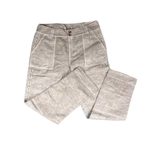Sundance Organia lace khaki linen blend women’s pants SZ 10 - Picture 4 of 9